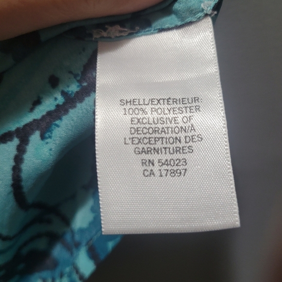 Banana Republic Aqua and Black Circular Patterned Tank Top S - Picture 4 of 6